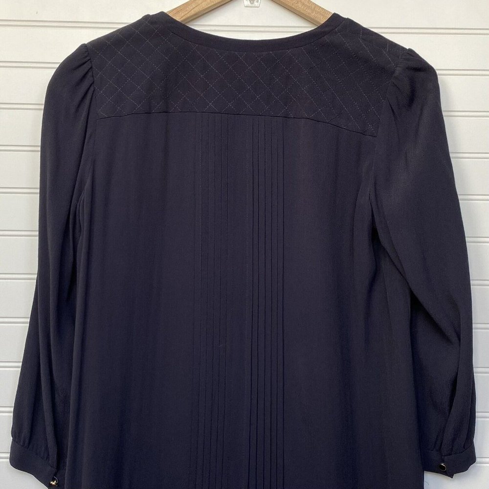 Anthropologie X Maeve Galina Blue Pintuck Quilted Drop Waist Dress | Size S - Picture 8 of 13